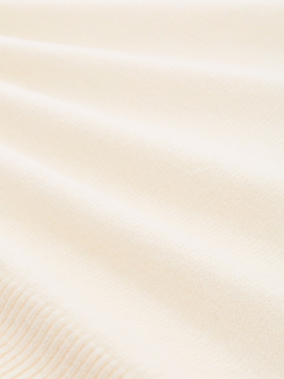 Oversized knitted jumper with stand-up collar - Whisper White