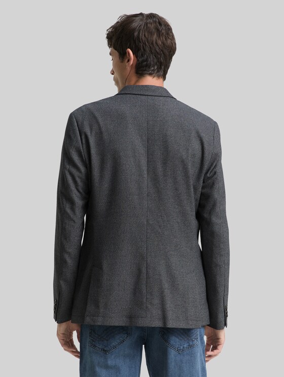 Dobby jacket with stretch - navy structured grindle