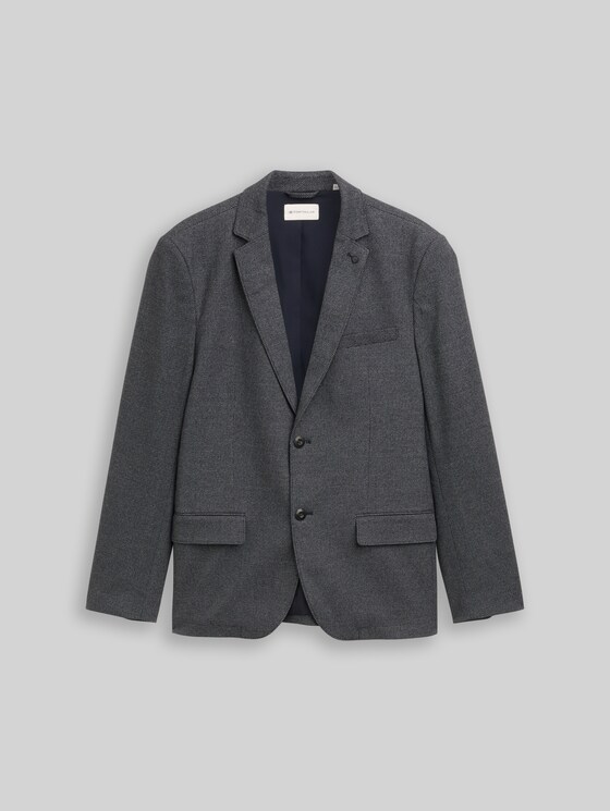 Dobby jacket with stretch - navy structured grindle