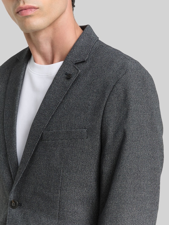 Dobby jacket with stretch - navy structured grindle