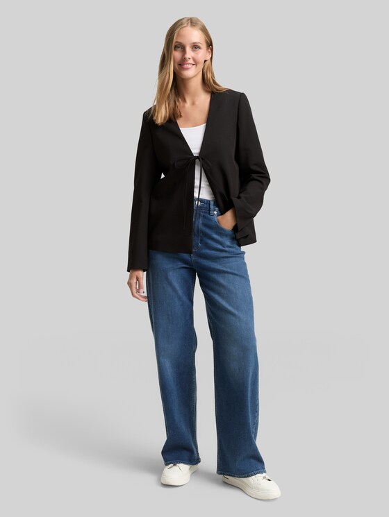 Regular fit jacket with bow detail - deep black