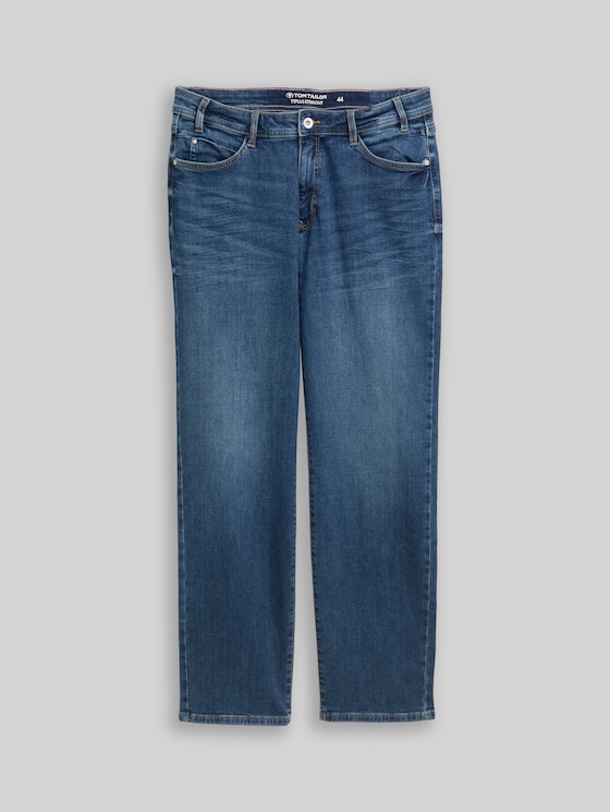 Plus Size - Straight Jeans - Clean Mid Stone Blue Denim