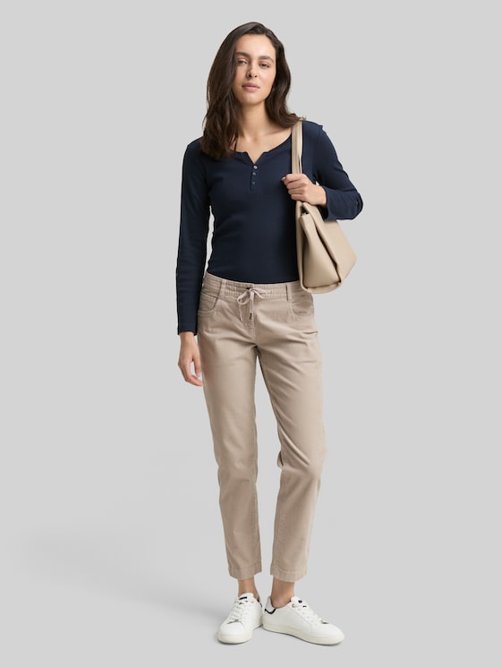 Tapered relaxed-fit corduroy trousers - soft taupe grey