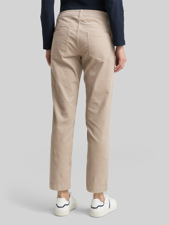 Tapered relaxed-fit corduroy trousers - soft taupe grey