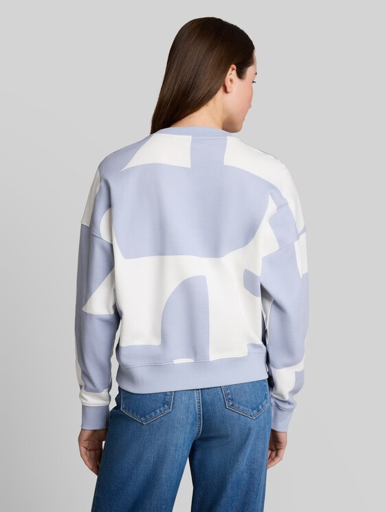 Loose-fit patterned sweatshirt - foggy blue big scale print