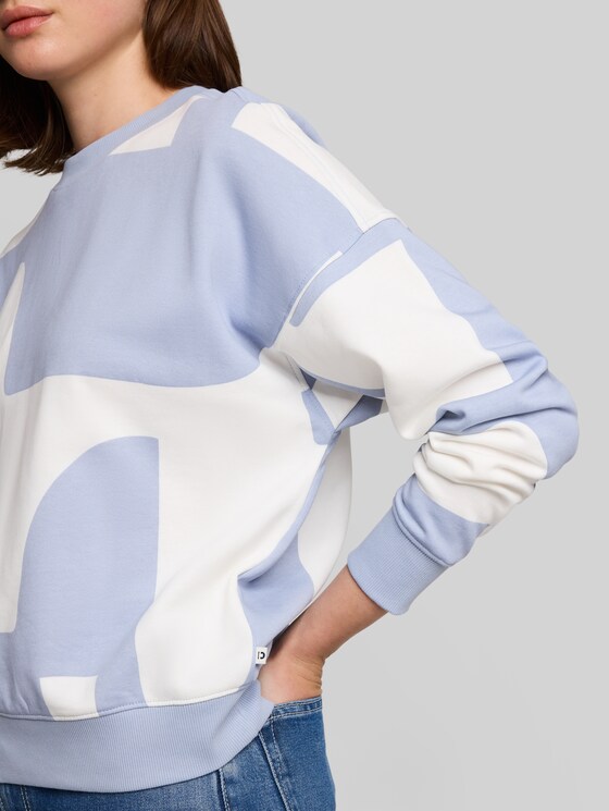 Loose-fit patterned sweatshirt - foggy blue big scale print