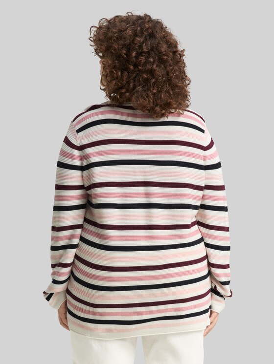 Plus Size - Knitted jumper made from organic cotton - rose ottoman knit