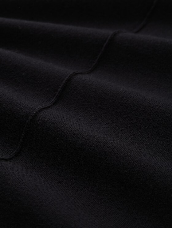 Knitted dress with stand-up collar - deep black
