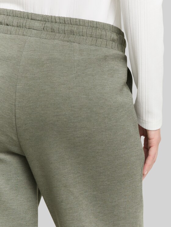 Straight-leg scuba trousers - cloudy green melange