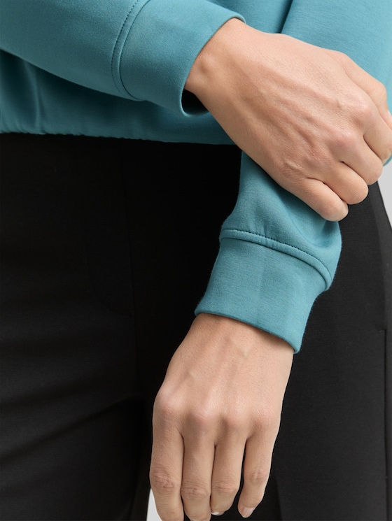 Scuba sweatshirt with rhinestones - tropical teal