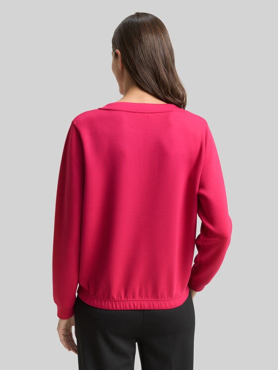 Scuba sweatshirt with rhinestones - dark pink