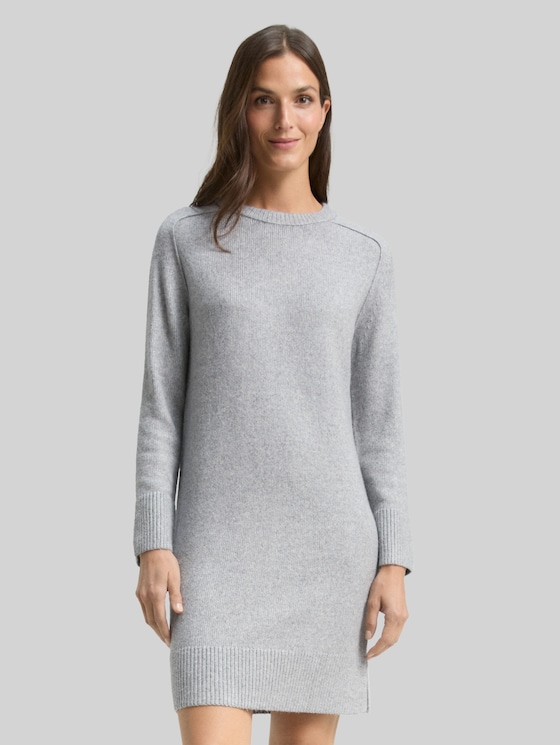 Knitted dress with a marl effect - medium silver grey melange