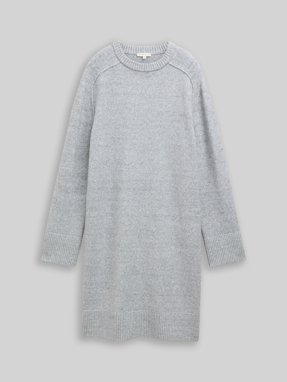 Knitted dress with a marl effect - medium silver grey melange