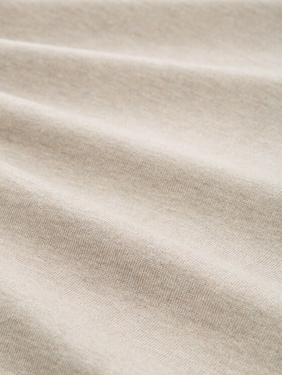 Basic knitted jumper with a round neckline - dark clouds grey melange