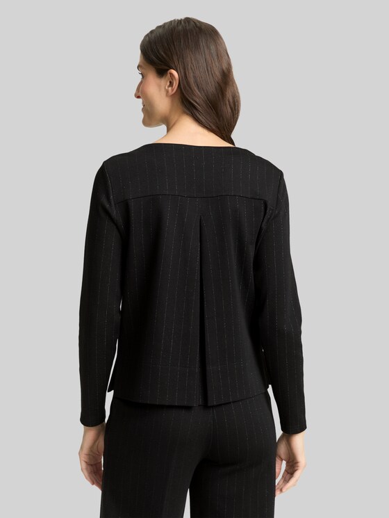Long-sleeved shirt with glitter effect - pinstripe with lurex
