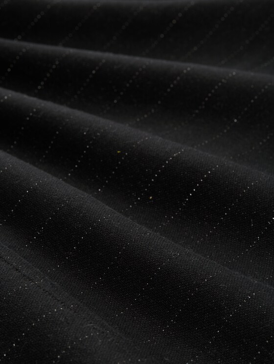 Long-sleeved shirt with glitter effect - pinstripe with lurex
