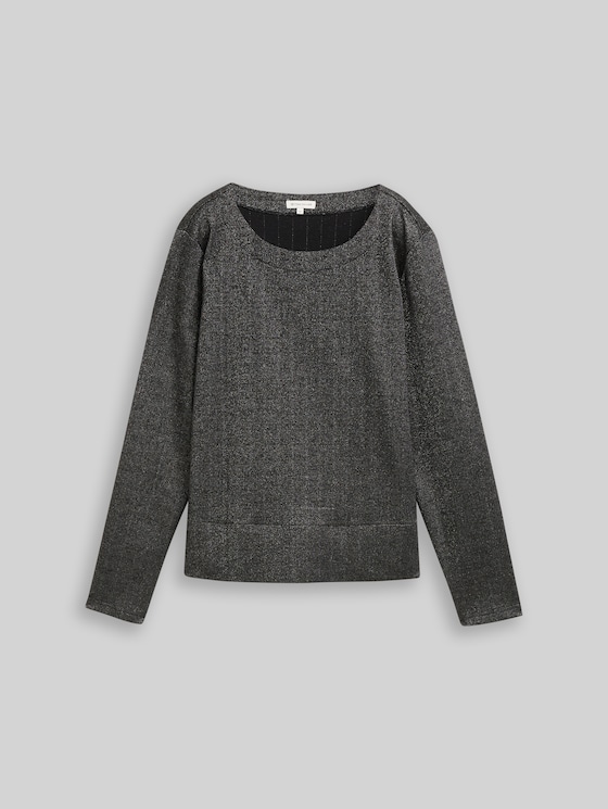 Long-sleeved shirt with glitter effect - glitter fabric