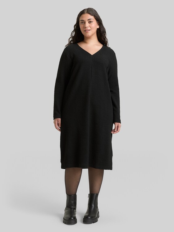 Plus Size - Dress with glitter effect - deep black