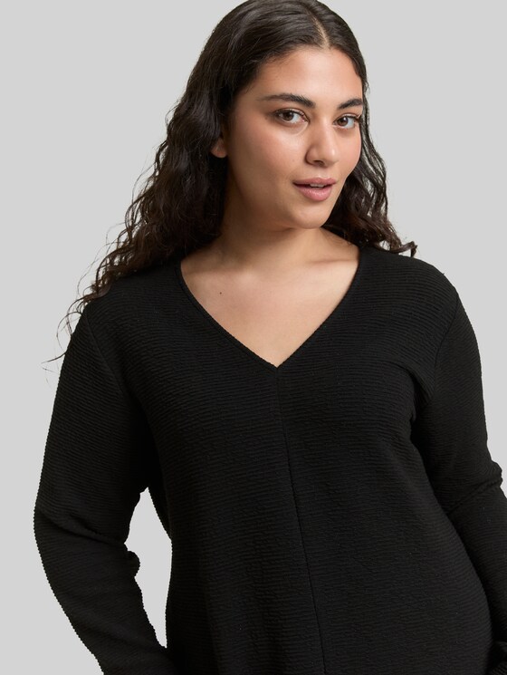 Plus Size - Dress with glitter effect - deep black