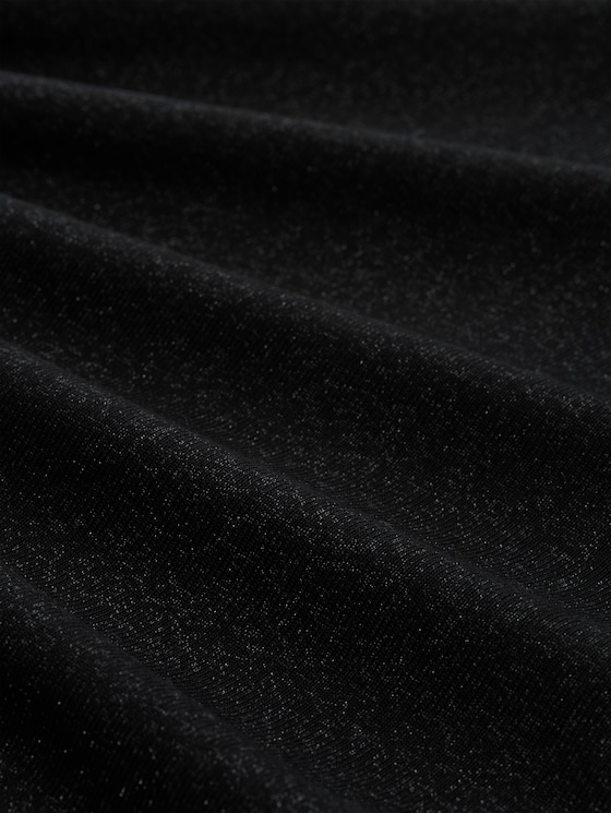 Plus Size - Loose fit long-sleeved shirt with glitter effect - deep black