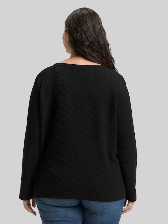 Plus Size - Sweatshirt with glitter effect - deep black