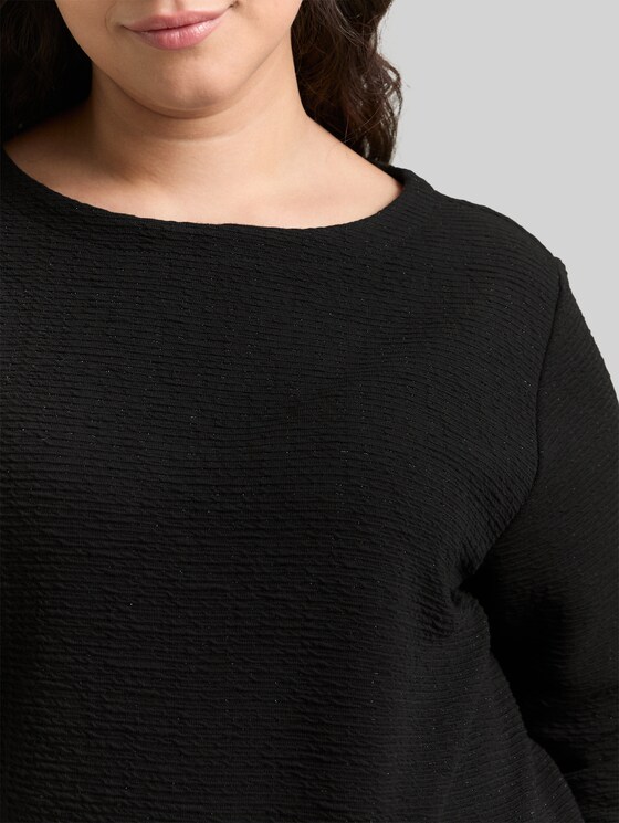 Plus Size - Sweatshirt with glitter effect - deep black