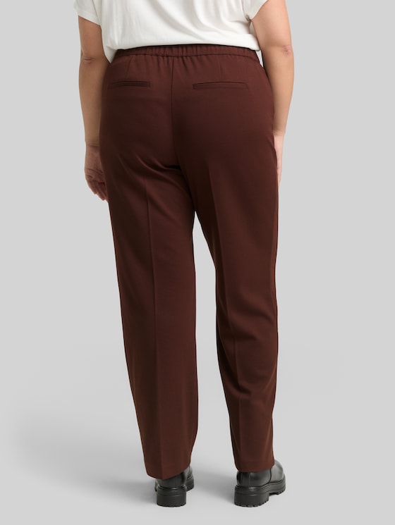 Plus Size - Straight trousers - dark pecan brown