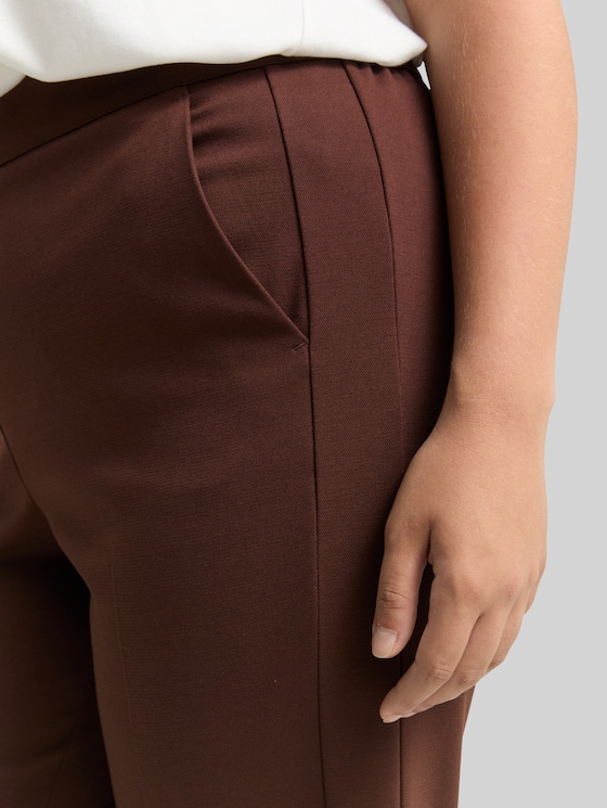 Plus Size - Straight trousers - dark pecan brown