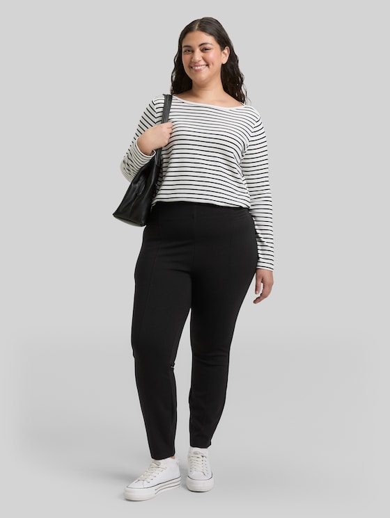 Plus Size – Treggings with elasticated waistband - deep black