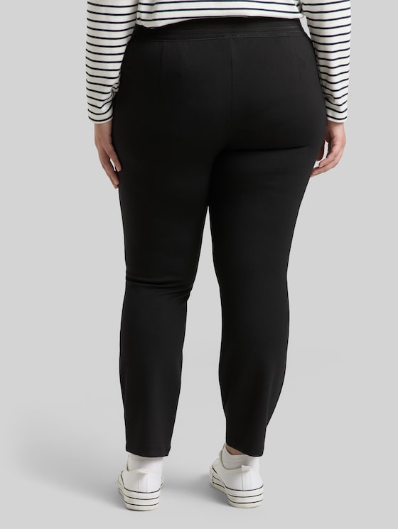 Plus Size – Treggings with elasticated waistband - deep black