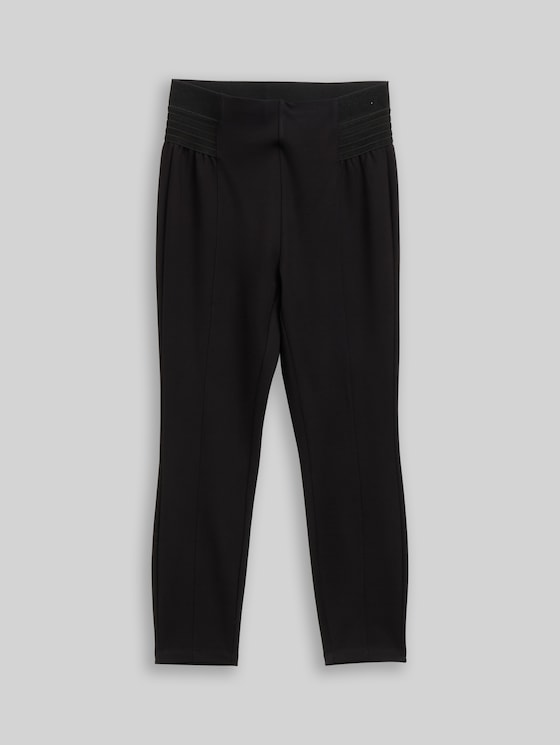 Plus Size – Treggings with elasticated waistband - deep black