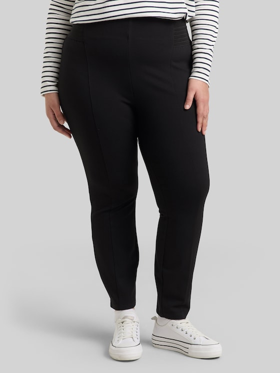 Plus Size – Treggings with elasticated waistband - deep black
