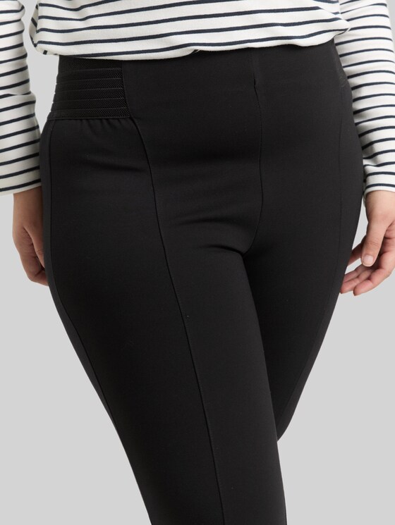 Plus Size – Treggings with elasticated waistband - deep black