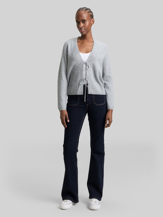 TTAVA FLARED jeans with patch pockets - Rinsed Blue Denim