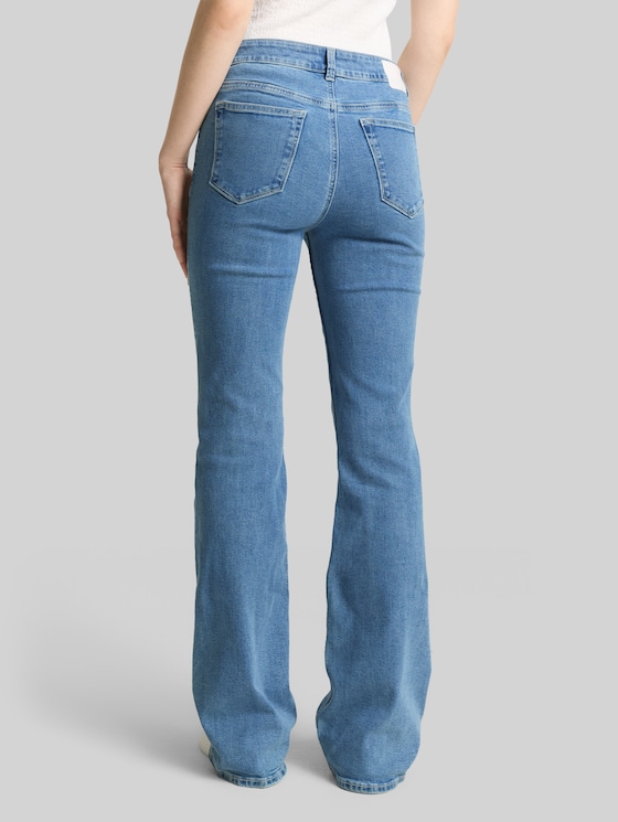 TTAVA FLARED jeans with patch pockets - Light Stone Blue Denim