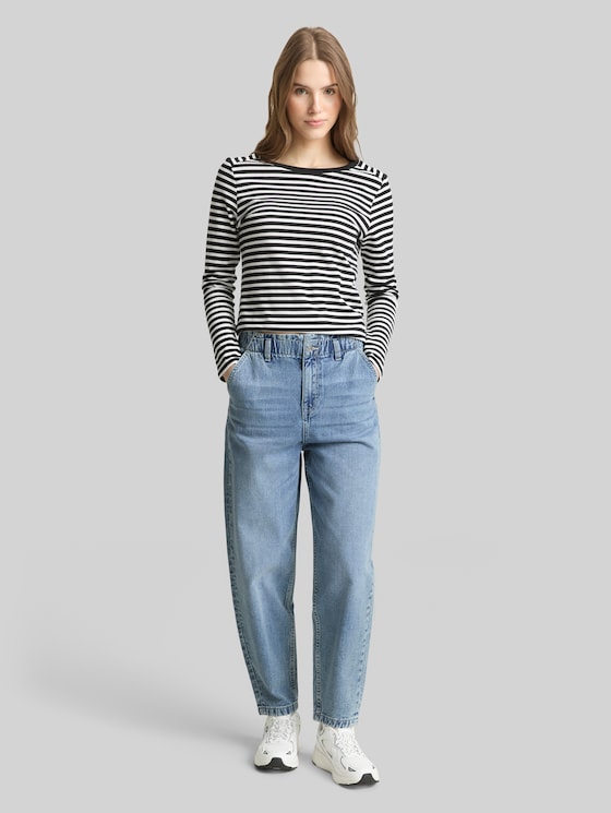 TTADEA BARREL jeans - Used Light Stone Blue Denim