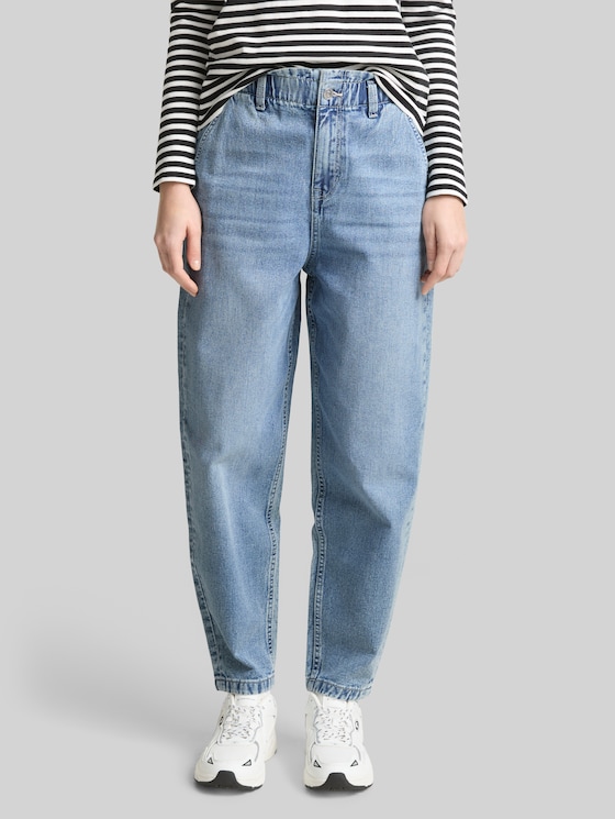 TTADEA BARREL jeans - Used Light Stone Blue Denim