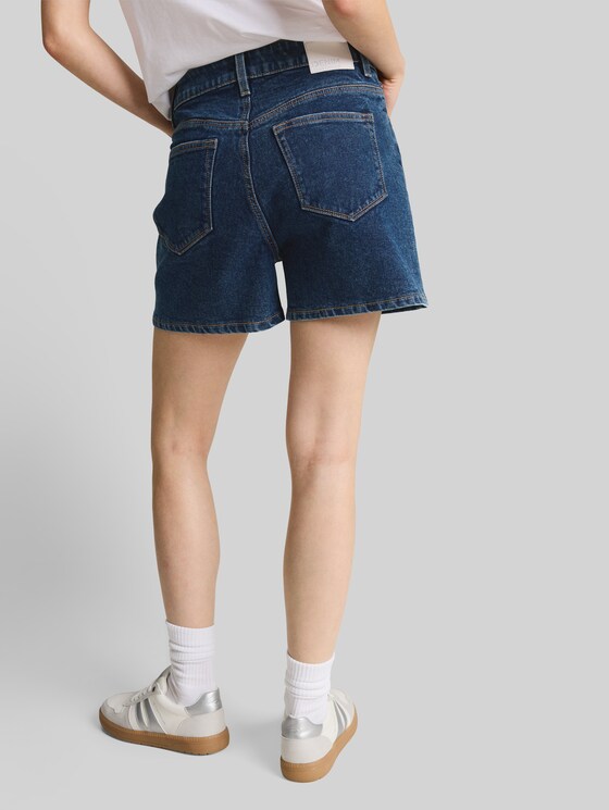 TTELIN STRAIGHT high-waisted denim shorts - Used Mid Stone Blue Denim