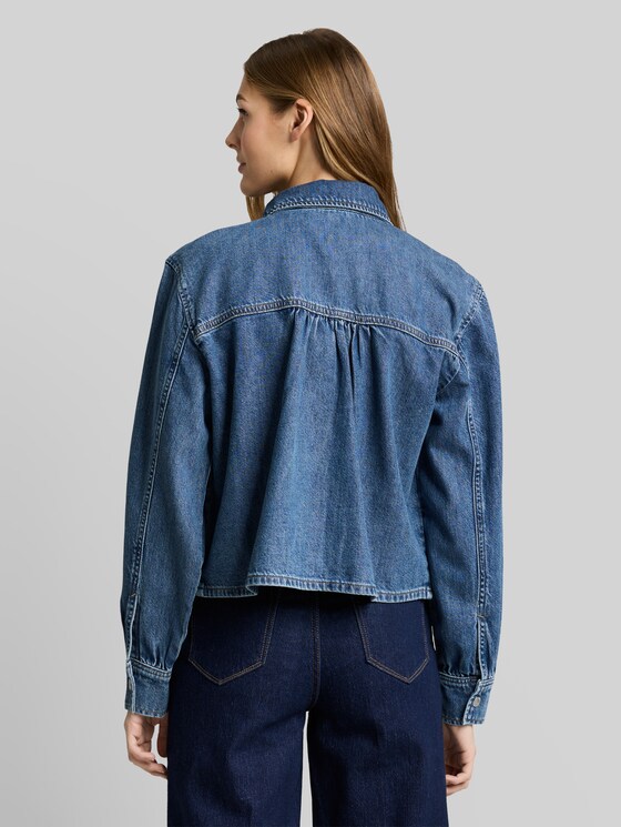 Boxy fit denim shirt - Clean Mid Stone Blue Denim
