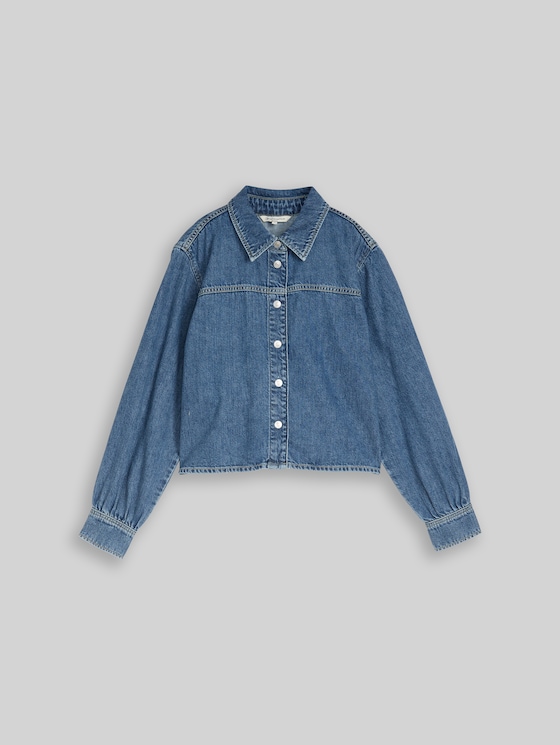 Boxy fit denim shirt - Clean Mid Stone Blue Denim