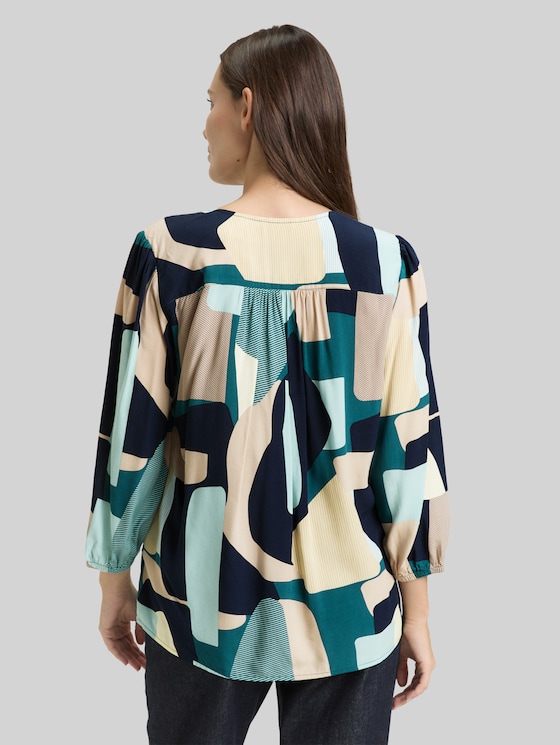 Viscose blouse - abstract stripe print