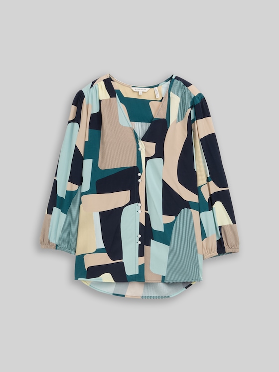 Viscose blouse - abstract stripe print