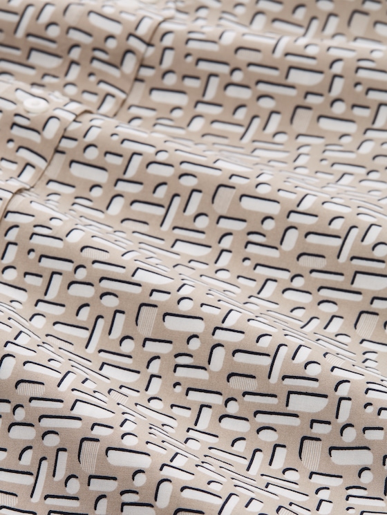 Viscose blouse - soft taupe geometric minimal
