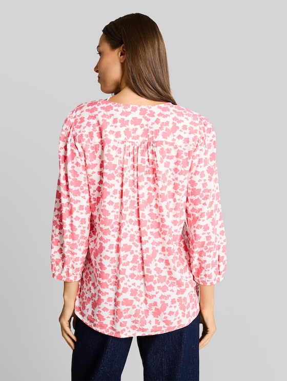 Viscose blouse - coral pink ginkgo minimal