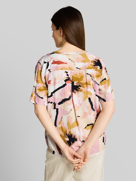 Blouse with pattern - big abstract flower print