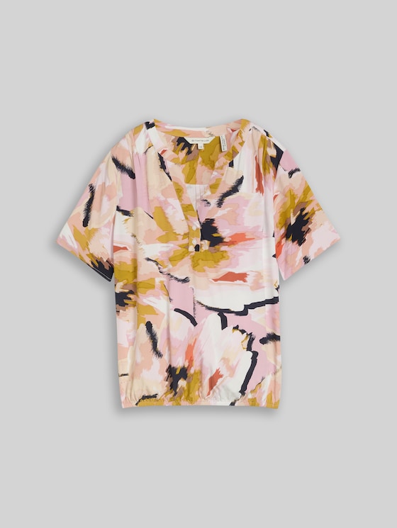 Blouse with pattern - big abstract flower print