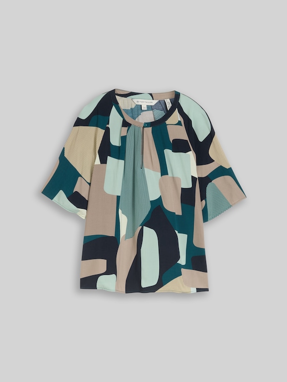 Blouse with pattern - abstract stripe print