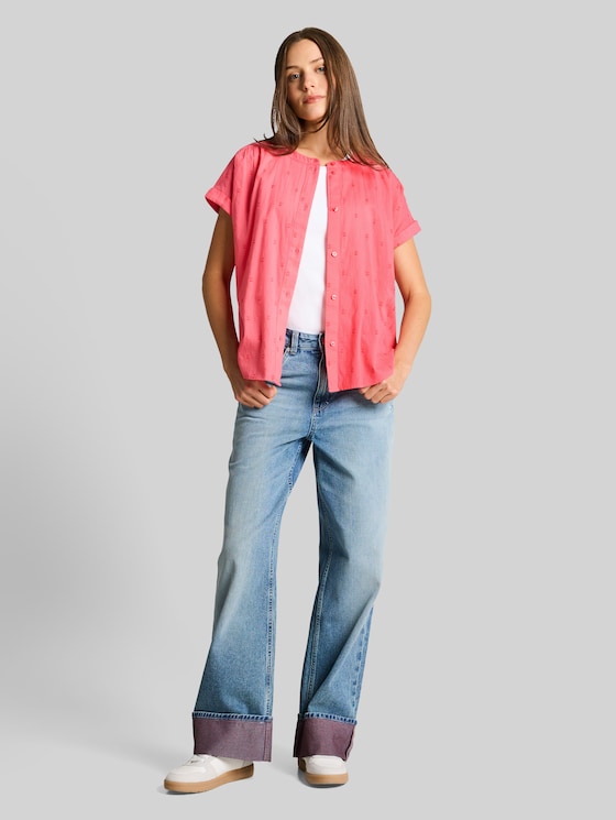 Loose fit blouse - soft coral pink