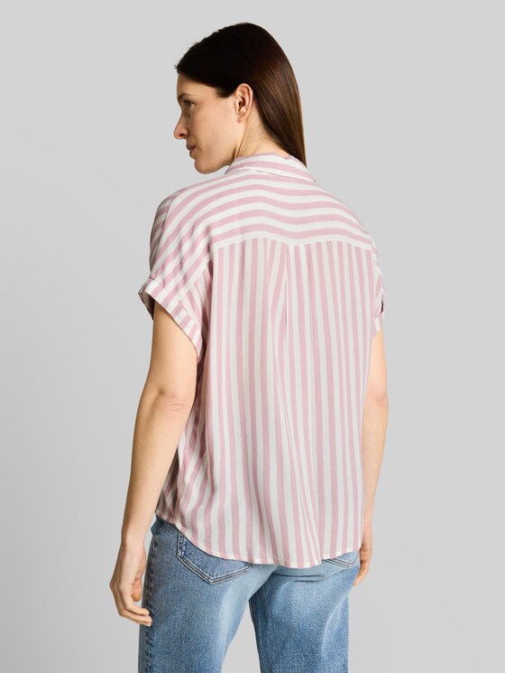 Loose fit blouse with stripes - light elderberry stripe