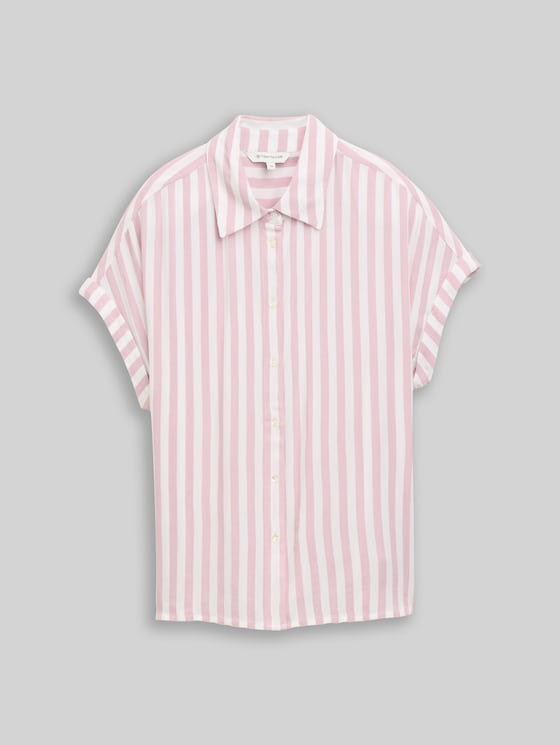 Loose fit blouse with stripes - light elderberry stripe